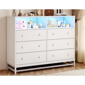 6 Drawer Dresser with LED Lights, Modern Large Capacity Storage Cabinet - 1 of 4