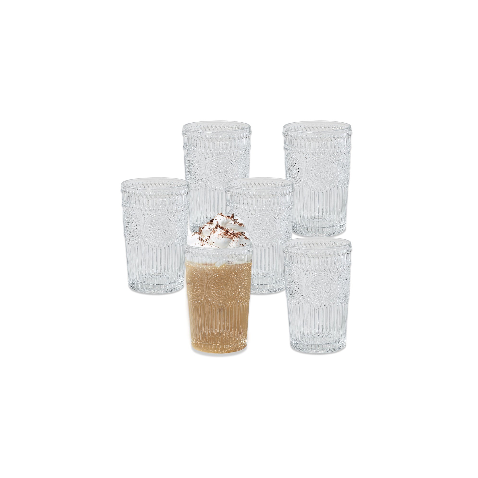 Kate Aspen 13 oz. Vintage Textured Clear Glass (Set of 6) | 27203CL