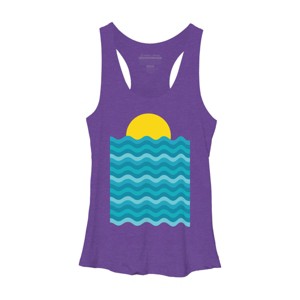 Women's Design By Humans Sunset Waves By clingcling Racerback Tank Top - 1 of 3