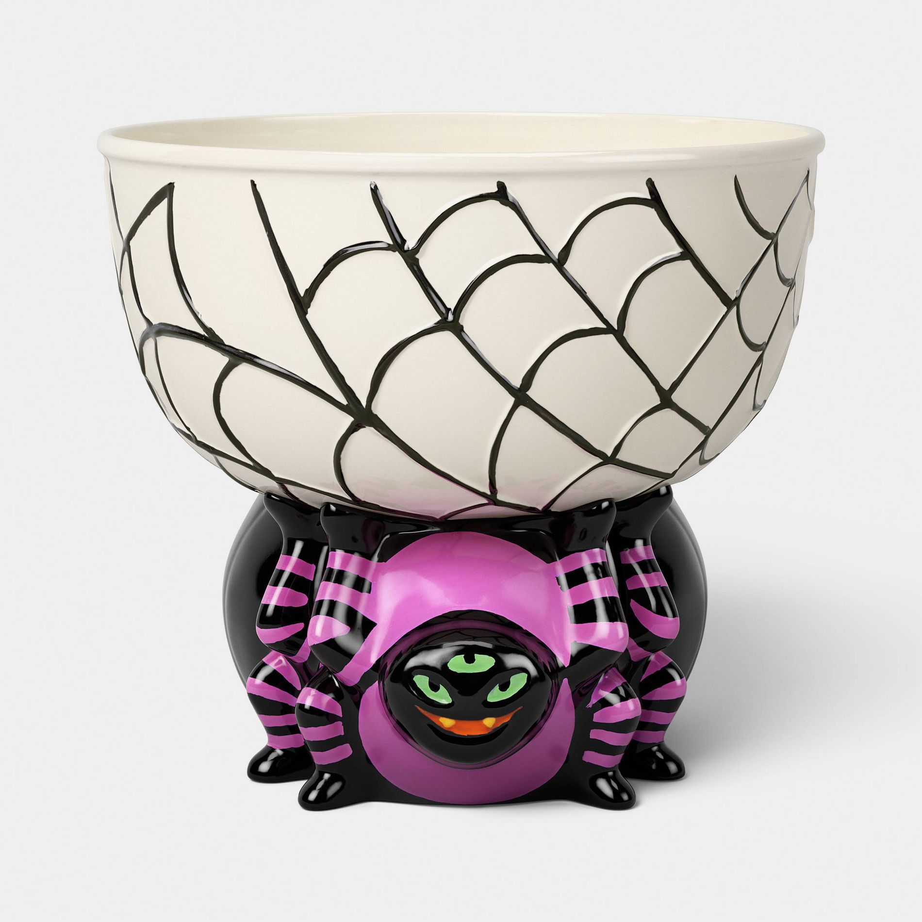 7"x6.4" Sculpted Spider Holding Web Plastic Decorative Candy Bowl - Hyde and EEK! Boutique™: Halloween
