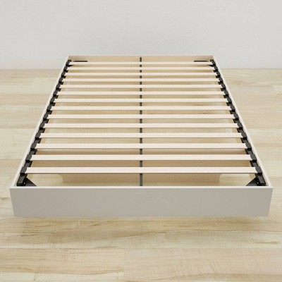 AeroFloat Twin White Wood & Engineered Platform Bed with Slats