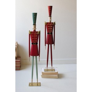 Kalalou Set of Two Painted Metal Christmas Soldiers – Holiday Decor - 1 of 3