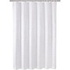 Kate Aurora Elegant "Raindrop" Silver Metallic Foil White Jacquard Fabric Shower Curtain - Standard Size - 3 of 4
