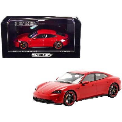 2020 Porsche Taycan Turbo S Red Limited Edition to 336 pieces Worldwide 1/43 Diecast Model Car by Minichamps