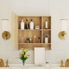Sapphtopaz Modern Wall Mounted Bathroom Cabinet with Mirror Medicine Cabinet with Shelves and Towel Rack, Over The Toilet Storage Cabinet - 2 of 4