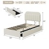 2025 New Bed Frame With 2 Flexible Drawers And Bookcase Headboard, Boucle Upholstered Platform Bed For Boys/Girls, Noise-Free, Easy Assembly, No Box - 3 of 4