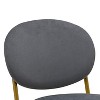 CAVINAS Velvet Dining Chairs Set of 2,Upholstered Bar Stools with Backrest,Kitchen Chairs with Footrest,Round Dining Room Chairs with Metal Frame - 3 of 4