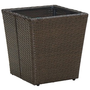 vidaXL Tea Table Brown and Transparent - 1 of 4