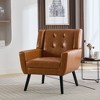 ATJafure Modern Soft Linen Material Ergonomics Accent Chair With Black Legs For Indoor Home Living Room Bedroom Home - 3 of 4