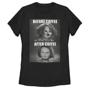 Women's Child's Play Before and After Coffee Meme T-Shirt