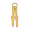Black Bow Jewelry 14k Yellow Gold 3D Pair of Skis Pendant - 3 of 4