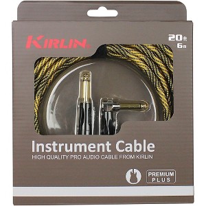 Kirlin IWB Black/Gold Woven Instrument Cable 1/4" Straight to Right Angle - 1 of 3