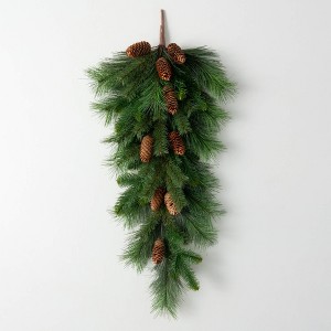 32"H Sullivans Artificial Pine Christmas Swag With Pinecones, Green, Indoor Christmas Decor - 1 of 3