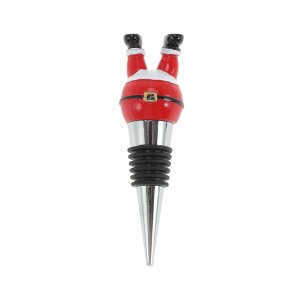 Unique Bargains Christmas Pants Bottle Stopper Zinc Alloy Aluminum Alloy TPR Red White Black Silver Tone 1 Pc - 1 of 3