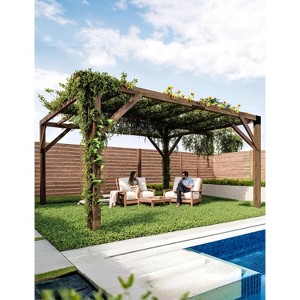 GustoWave 12'X 14' Outdoor Durable & Rot Resistant Wooden Pergola for Backyard, Garden, Deck - 1 of 4