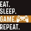 Men's Design By Humans Eat Sleep Game Repeat By MeowShop T-Shirt - 2 of 2