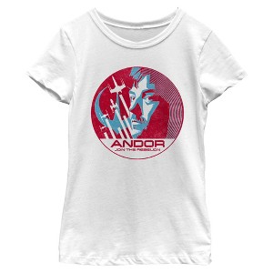 Girls Star Wars: Andor Cassian Join the Rebellion Badge T Shirt - 1 of 4