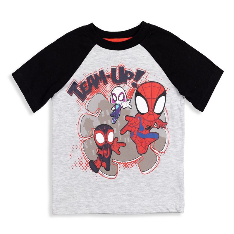 Marvel Avengers Spidey and His Amazing Friends Hulk Iron Man Spider-Man 4 Pack T-Shirts Toddler, 5 of 9