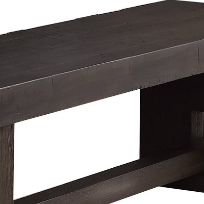 Haddie Distressed Walnut Wooden Dining Bench