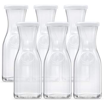  Liter Glass Milk Bottle with Lid (4 Pack) 32 Oz Jugs and 8  White Caps, Reusable Food Grade Milk Container for Refrigerator, Bottles  for Juice, Oat or Plant Milks, Water, Honey 