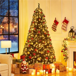 Yaheetech 4.5Ft/6Ft/7.5Ft/9Ft Pre-lit Spruce Artificial Christmas Tree with LED Lights - 1 of 4