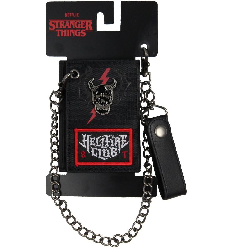 Stranger Things Hellfire Club Demogorgon Hunter Tri-Fold Snap Chain Wallet Black, 5 of 6