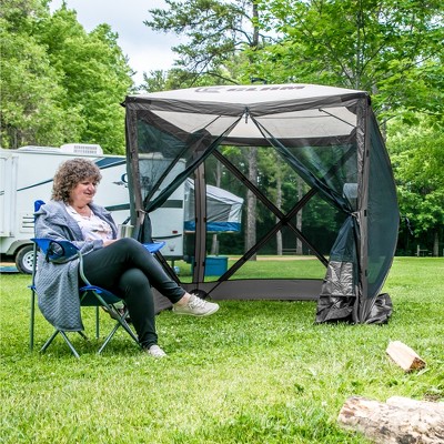 Gray Portable Pop-Up Outdoor Camping Gazebo Canopy Shelter