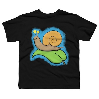 Boy's Design By Humans Cute, happy snail on a leaf cartoon illustration By thefrogfactory T-Shirt