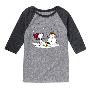 Boys' - Peanuts - Snoopy Woodstock Snowman - 1 of 3