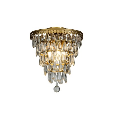 ALOADECOR 3-Lights 12 " Teardrop Glass Chandelier  Pendant Lamp