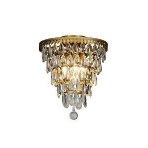 ALOADECOR 3-Lights 12 " Teardrop Glass Chandelier  Pendant Lamp - 1 of 4