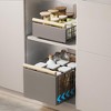 Metal Kitchen Extendable Drawer, Telescopic Kitchen Cabinet Drawer Pull-Out Cupboard Organizer Drilling Under Sink Shelf For Cabinet Cupboard - 3 of 4