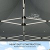10' x 10' Heavy Duty Pop Up Canopy Tent with Sidewall, UPF50+ Instant Sun Shelter with Storage Pockets - 4 of 4