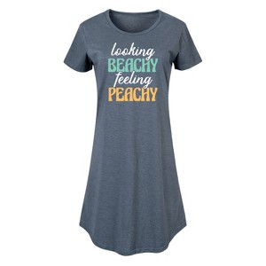 Women's - Instant Message - Looking Beachy Feeling Peachy Graphic T-shirt Dress - 1 of 4