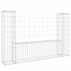 vidaXL U-shape Gabion Basket with 2 Posts Iron 55.1 in.x7.9 in.x39.4 in. - 2 of 4