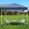 10 x 10 Pop Up Canopy, Beach Tent 3 Adjustable Heights, Easy Up Sun Shade w/ Wheeled Carry Bag, Outdoor Portable Shelter for Events, Parties, Camping - 3 of 4