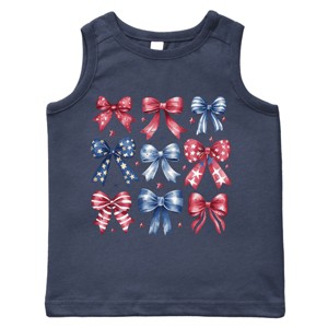 The Juniper Shop Coquette Bow Chart Stars And Stripes Toddler Tank - 1 of 4