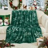 Lomsoe Green Snowflake Flannel Throw Blanket, Winter Holiday Decorative Blankets, Super Soft Cozy Throw Blankets for Home Sofa Couch - 2 of 4