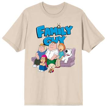 Family Guy Group Couch Art With Logo Crew Neck Short Sleeve Women's Natural T-shirt