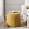 Gulches 2-Piece Round Chenille Storage Ottoman Set - Drum Shaped Small Stool with MDF Desktop, Hidden Storage,Dark Yellow - 4 of 4