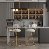 MAYEERTY Upholstered Counter Height Barstools Set of 2 - PU Leather, Footrest, Kitchen Island (Black) - 2 of 4