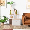Tangkula All-in-One Cat Tree w/ Litter Box Enclosure Cat Tower Scratching Posts Ladder - 3 of 4