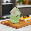 Unique Bargains Cupcake Liners Large Square Cup Checkered Pattern Machine Compatible Disposable Laminated Paper 2.36"x2.36"x1.97" 50 Pcs - 2 of 4