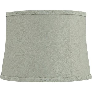Springcrest Yichun 14" Top x 16" Bottom x 11 1/2" High x 11 1/2" Slant Lamp Shade Replacement Medium Green Drum Modern Softback Washer Harp Finial - 1 of 4