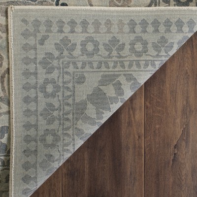 Heirloom Elegance Cream & Light Blue Hand-Knotted 5' x 7' Rug