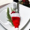 Wrapables Mini Santa Hat Silverware Holders, Wine Bottle Hats, Table Decor (Set of 12) - 3 of 4