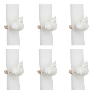 Gallerie II Turbo Shell White Napkin Ring Set of 6 - 1 of 4