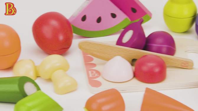 B. toys - Wooden Play Fruits &#38; Vegetables for Slicing - Chop &#39;n&#39; Play Fruits &#38; Veggies, 2 of 11, play video