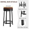 Jojoka Swivel Bar Stools,24" Counter Height Bar Stools with Footrest,Pu Leather Backless for Dining Room - 3 of 4