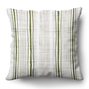 Americanflat 20"x20" Striped Pattern Throw Pillow with Premium Polyester - Green - 1 of 4